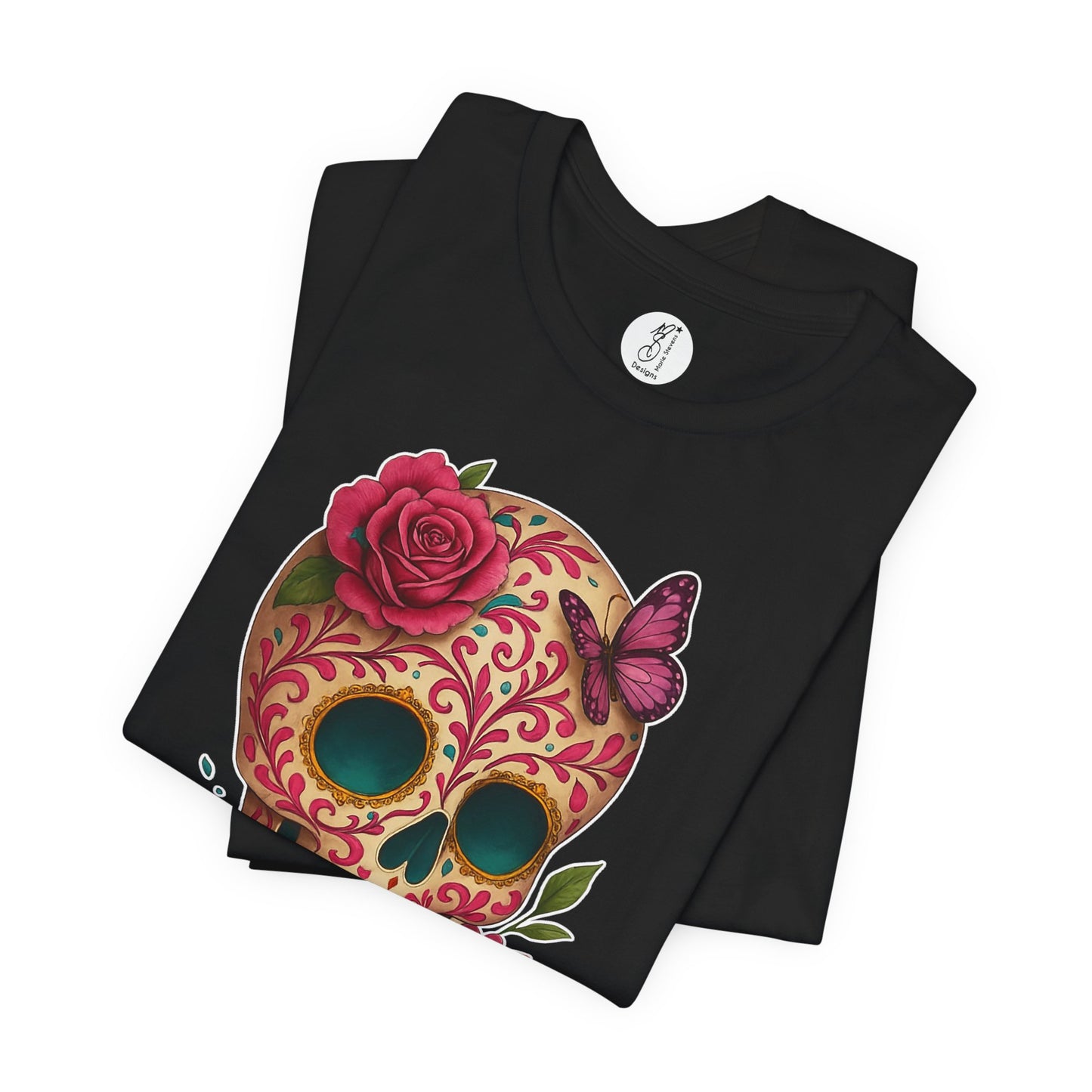 Valentina · Floral Butterfly Sugar Skull Tee · Dia de los Muertos Unisex Shirt