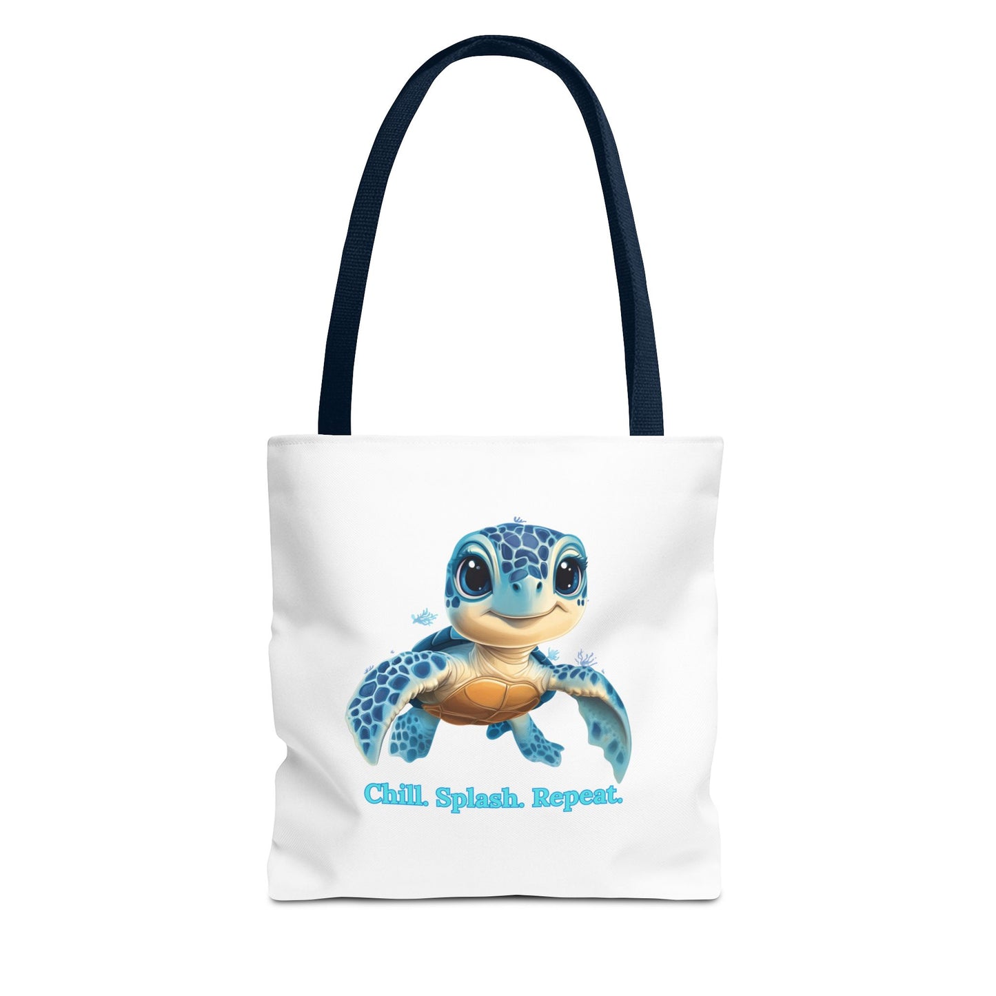 Cute Sea Turtle Tote Bag, Chill Splash Repeat