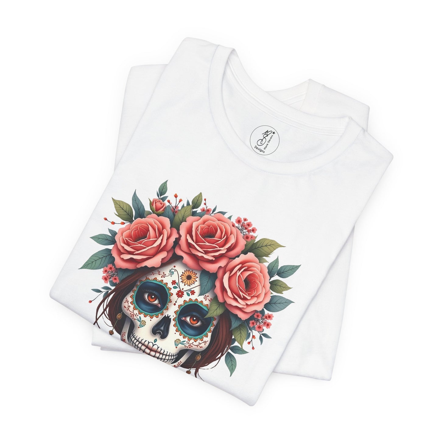 Rosalinda · Floral Sugar Skull Bella Canvas Tee · Dia de los Muertos Unisex T-Shirt