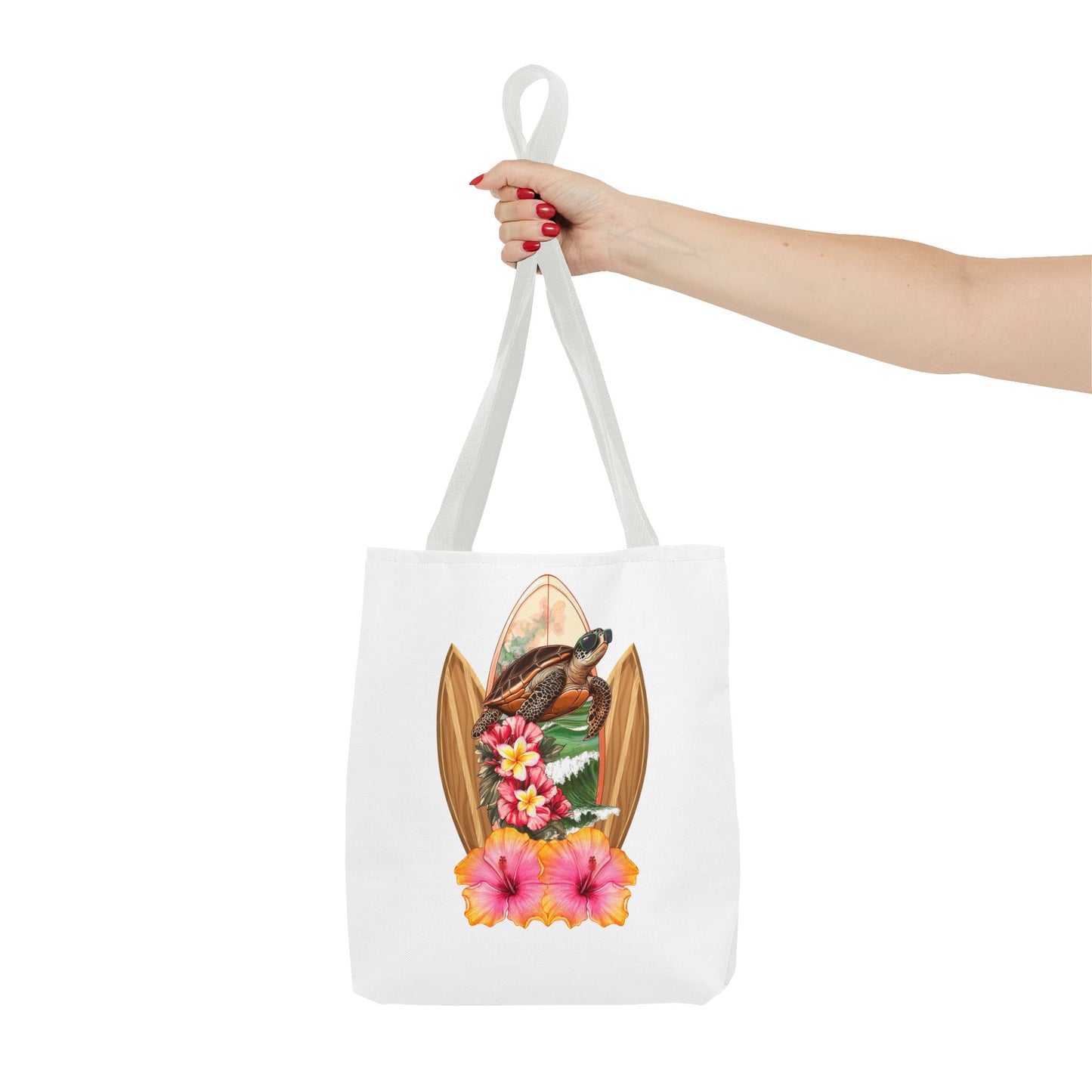 Tote Bag with Tropical Surf Design