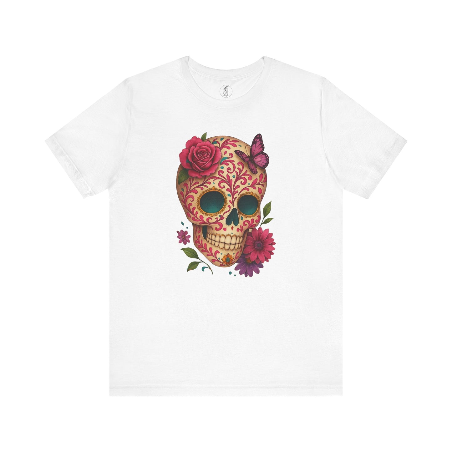 Valentina · Floral Butterfly Sugar Skull Tee · Dia de los Muertos Unisex Shirt