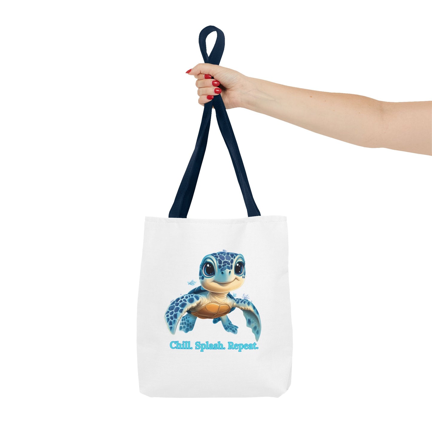 Cute Sea Turtle Tote Bag, Chill Splash Repeat