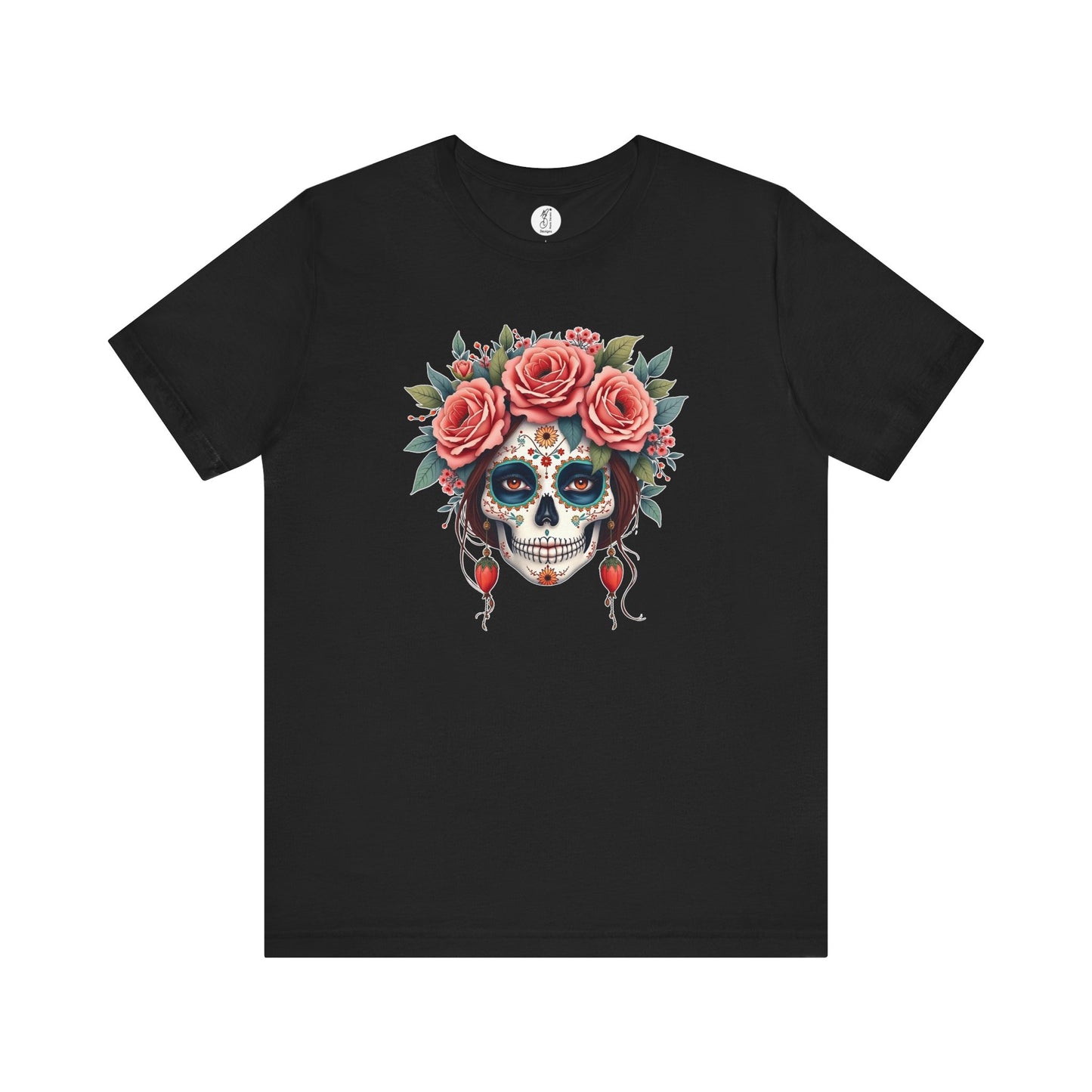 Rosalinda · Floral Sugar Skull Bella Canvas Tee · Dia de los Muertos Unisex T-Shirt