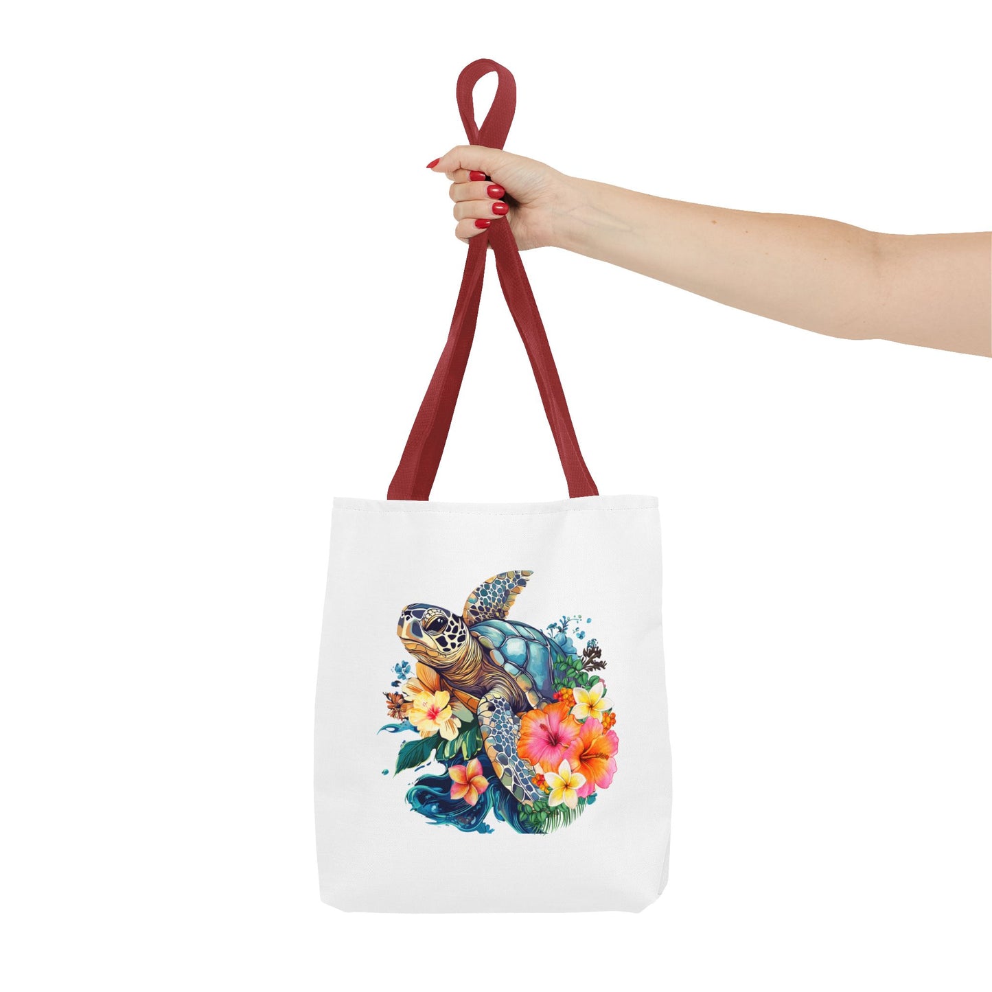 Colorful Floral Turtle Tote Bag