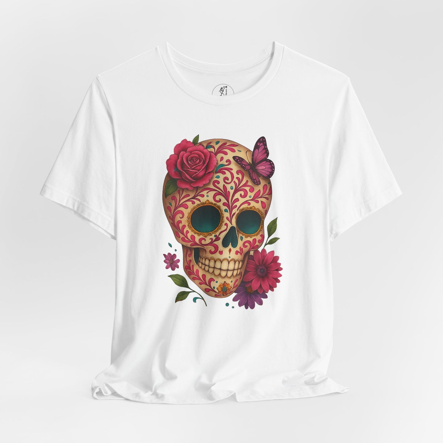 Valentina · Floral Butterfly Sugar Skull Tee · Dia de los Muertos Unisex Shirt