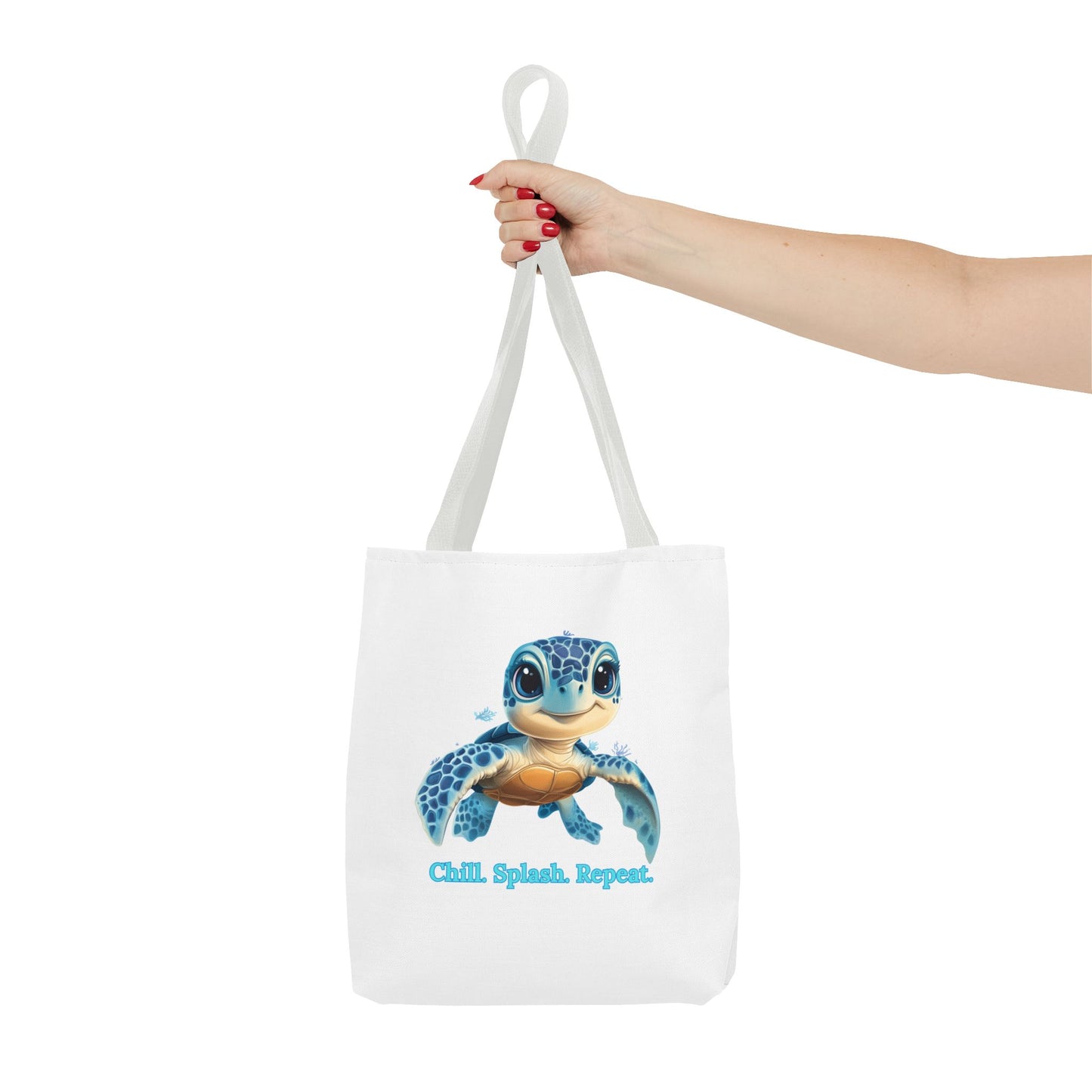 Cute Sea Turtle Tote Bag, Chill Splash Repeat