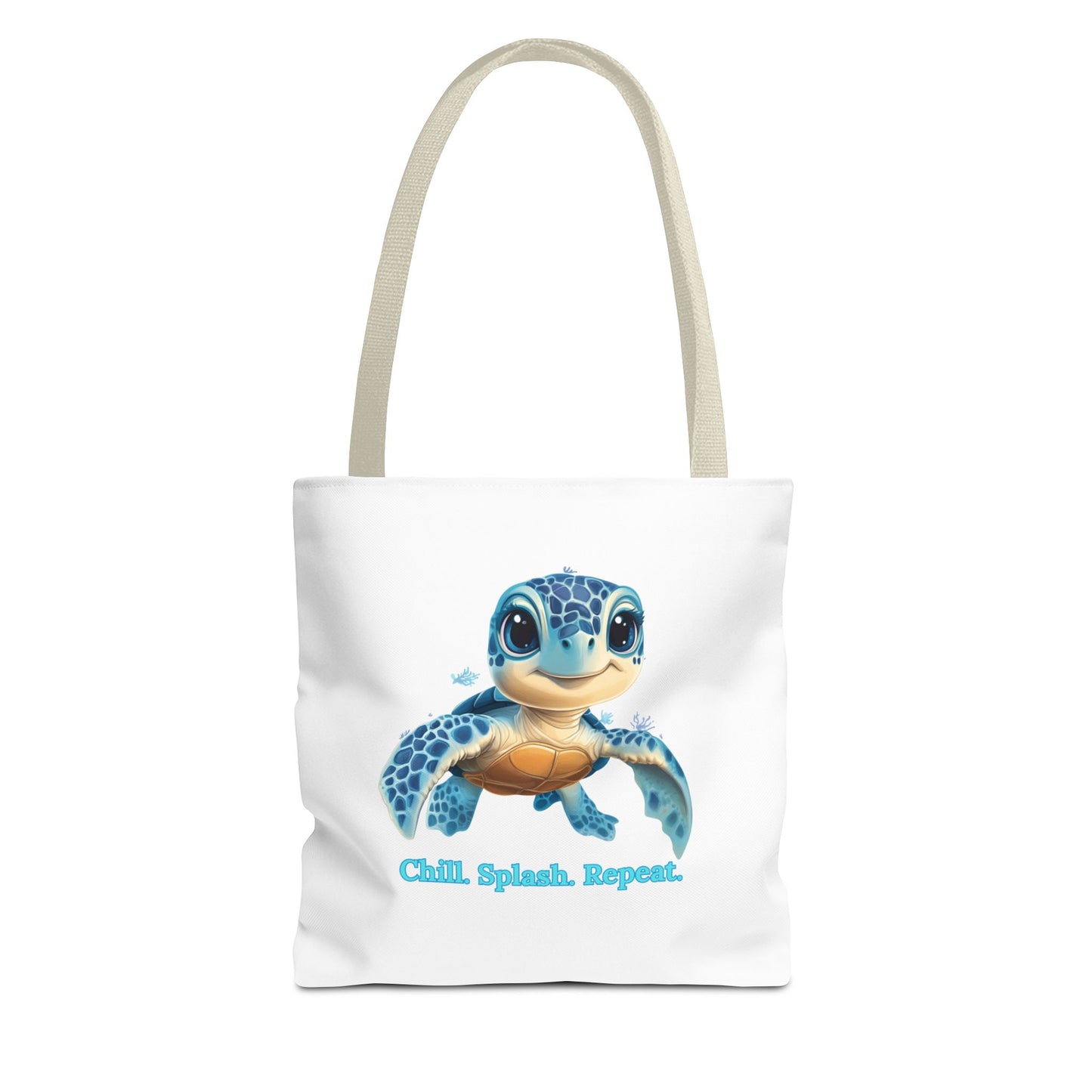 Cute Sea Turtle Tote Bag, Chill Splash Repeat