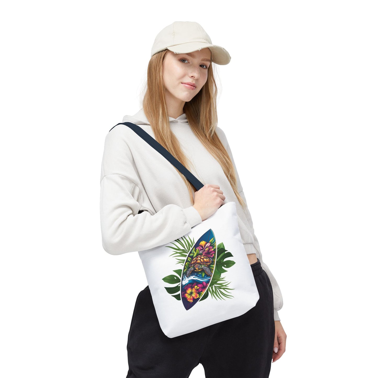 Tropical Surf Turtle Tote Bag