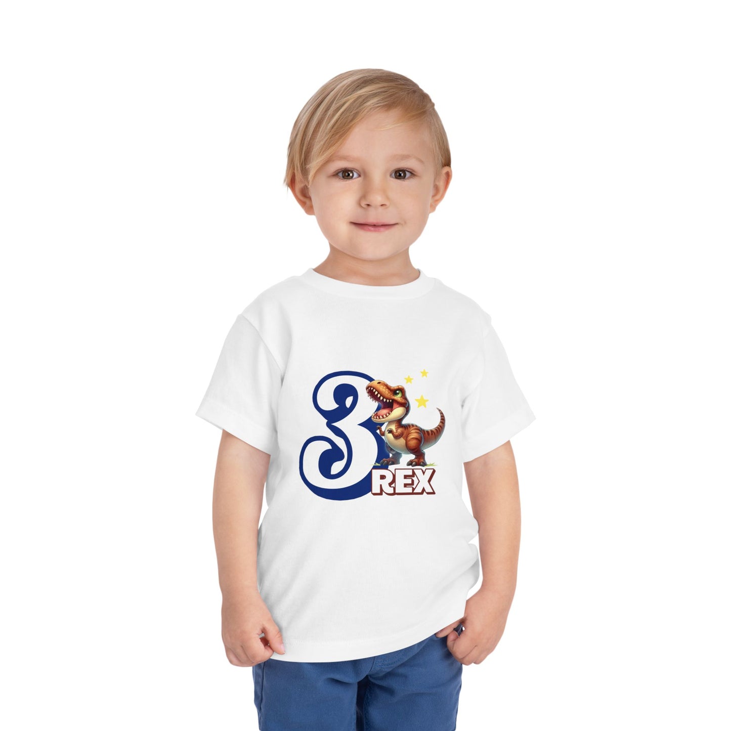 3-Rex Birthday Toddler Short Sleeve Tee