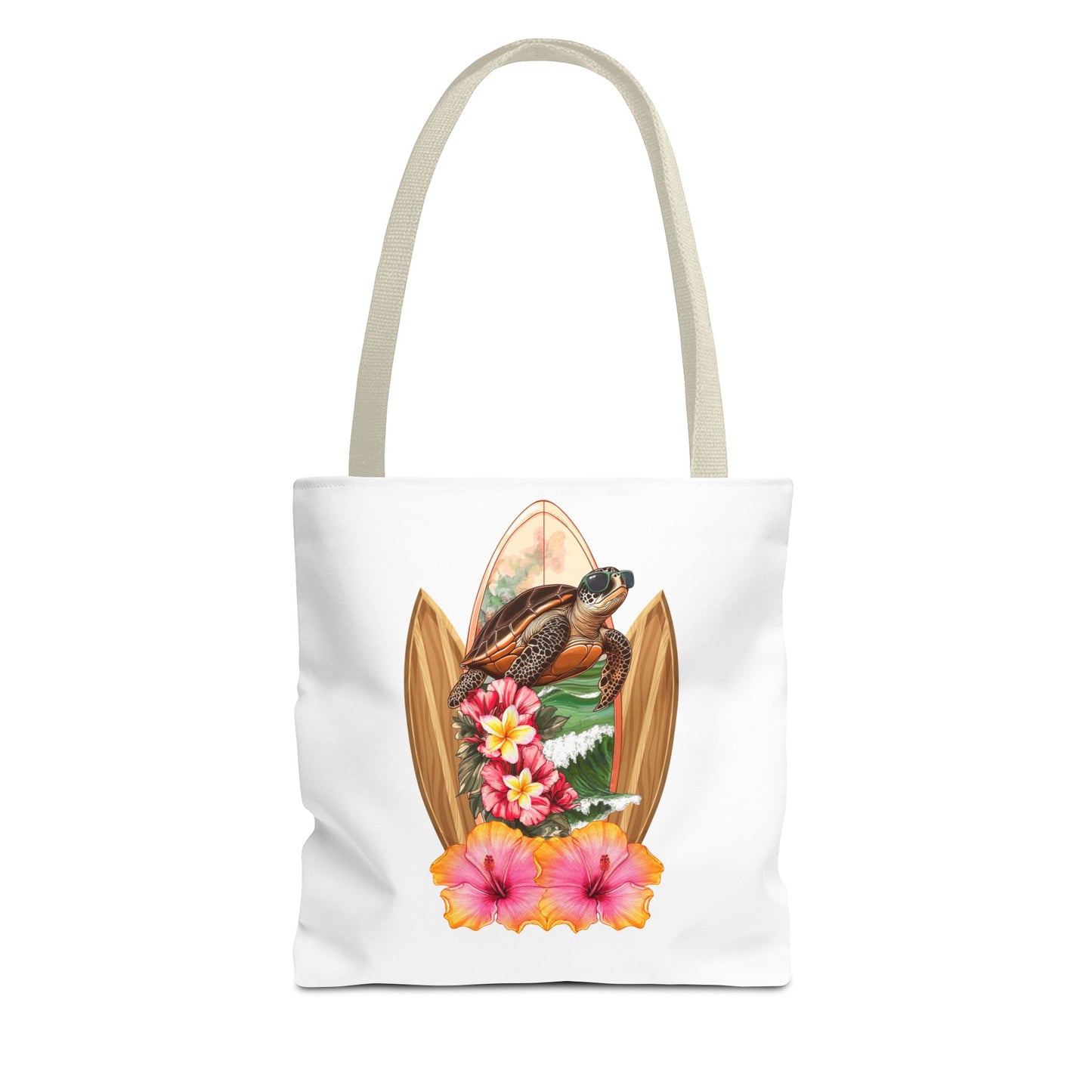 Tote Bag with Tropical Surf Design