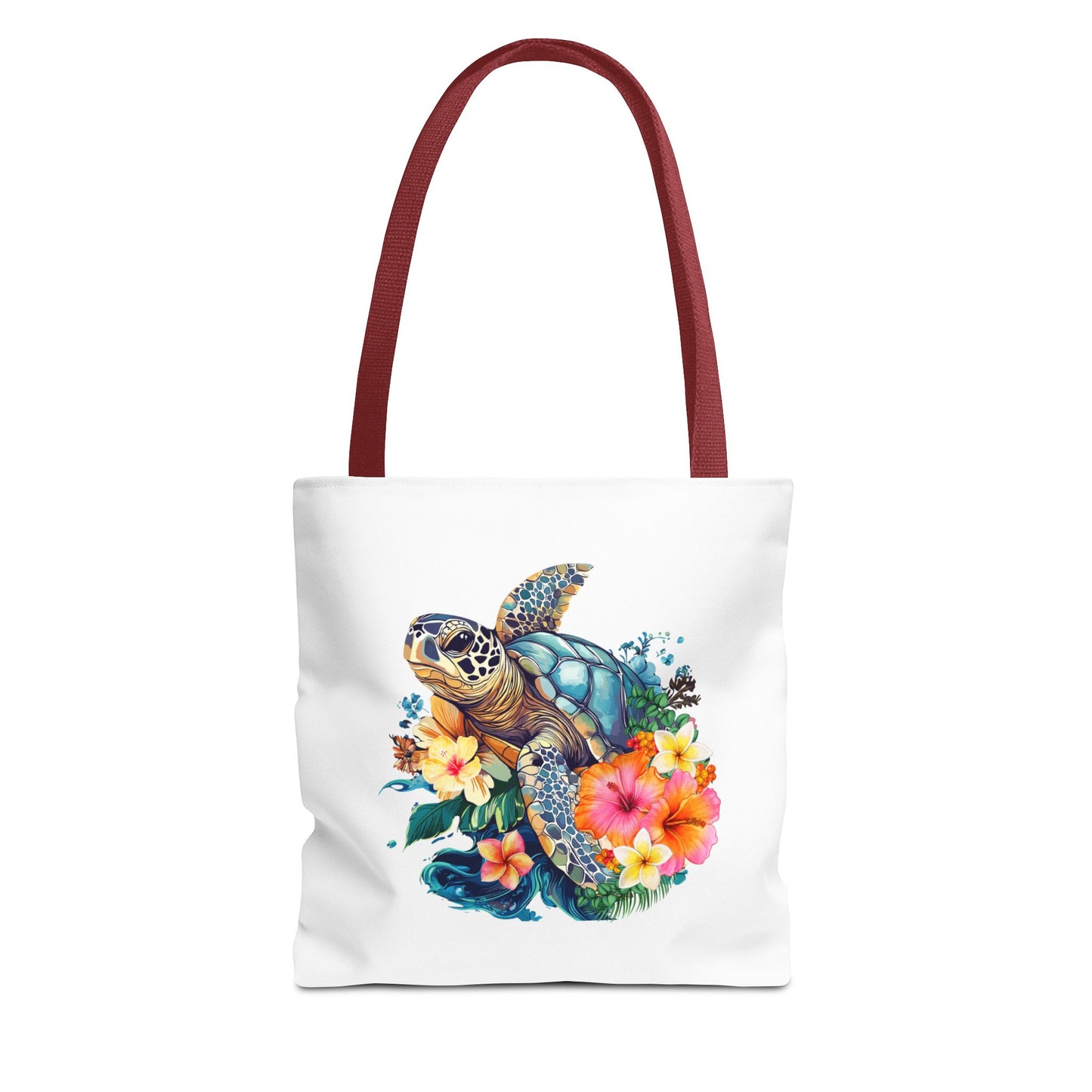 Colorful Floral Turtle Tote Bag