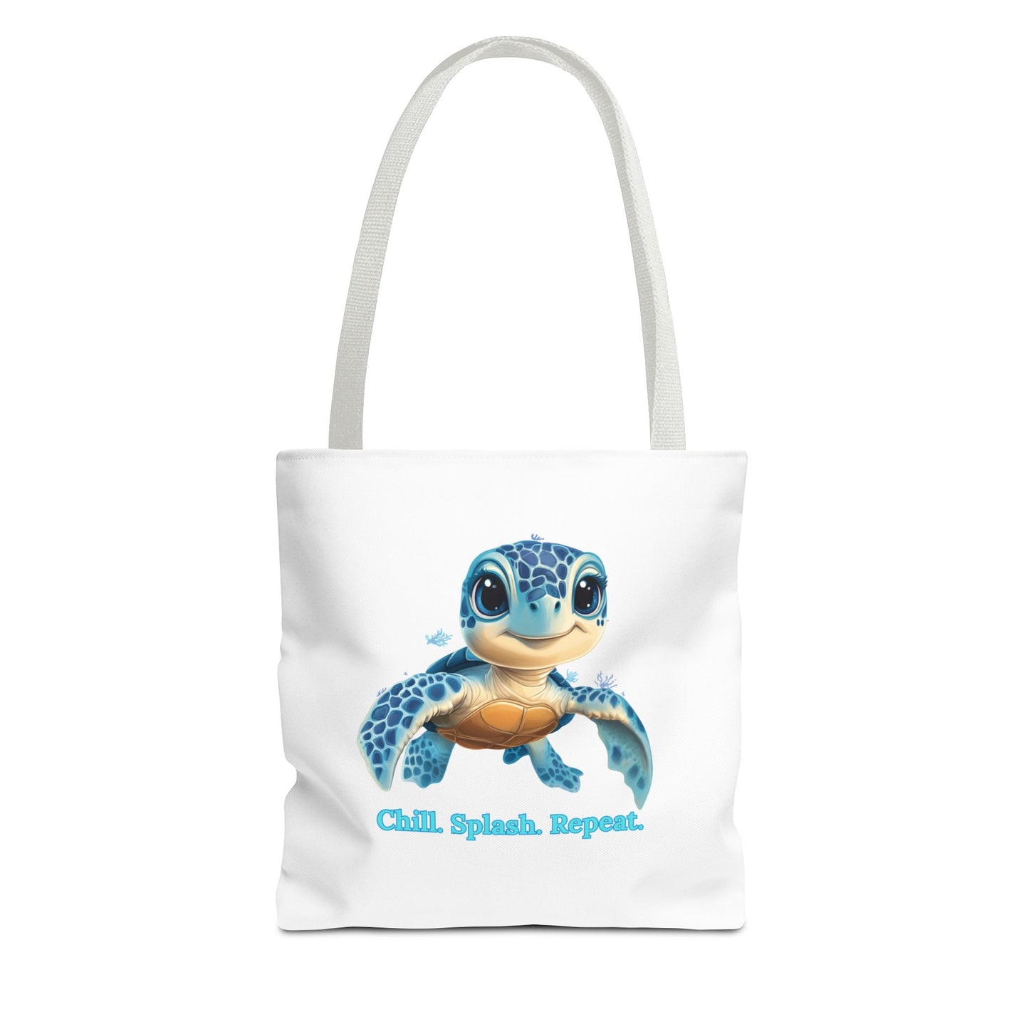 Cute Sea Turtle Tote Bag, Chill Splash Repeat