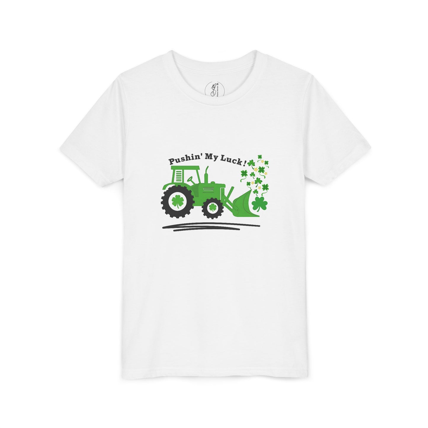 Kids Tractor 'Pushin' My Luck' Tee - Fun Farm-Themed Short Sleeve Shirt