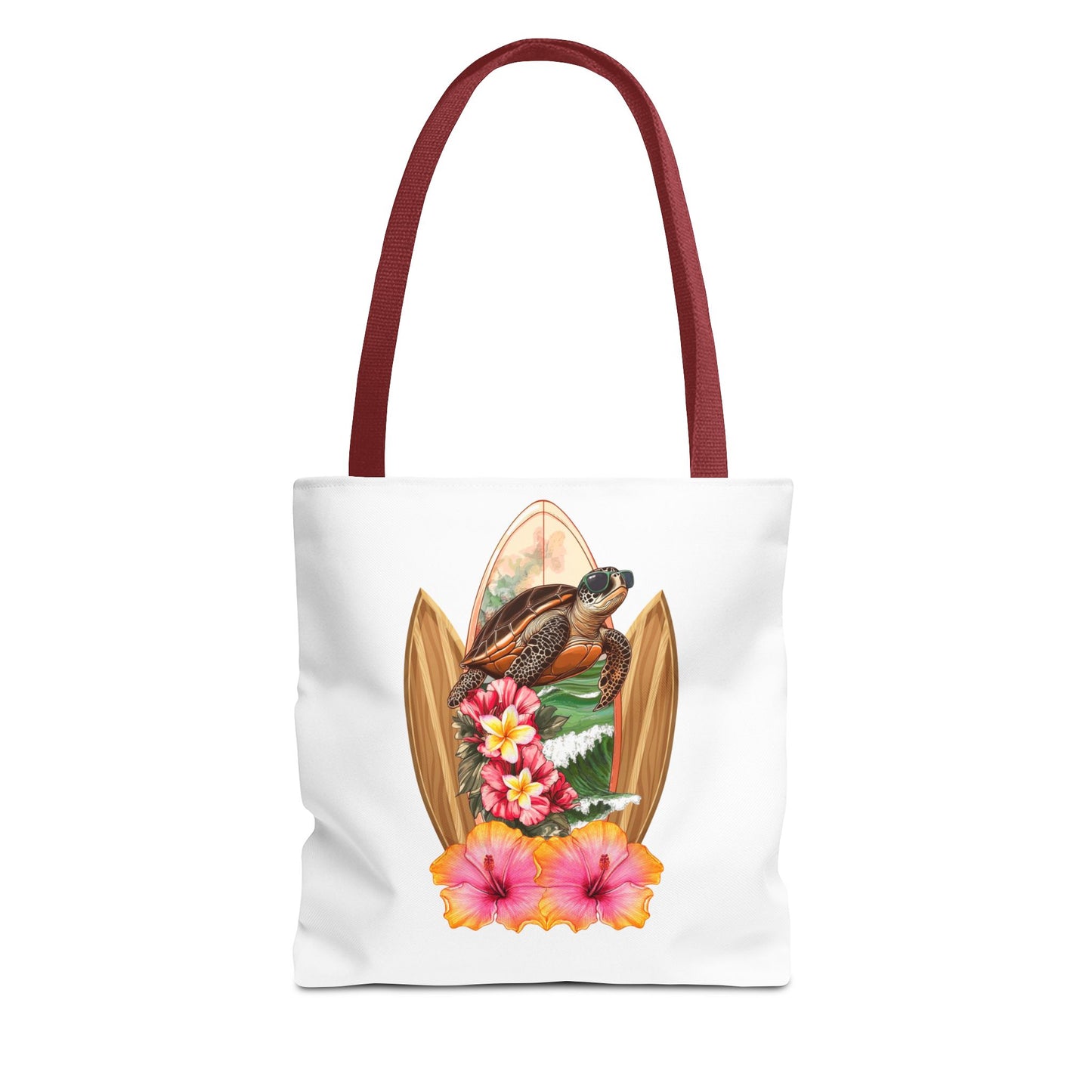 Tote Bag with Tropical Surf Design