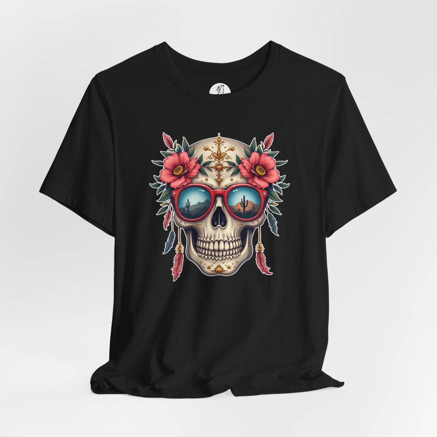 Santiago · Desert Wanderer Sugar Skull Tee · Dia de los Muertos Unisex Tee