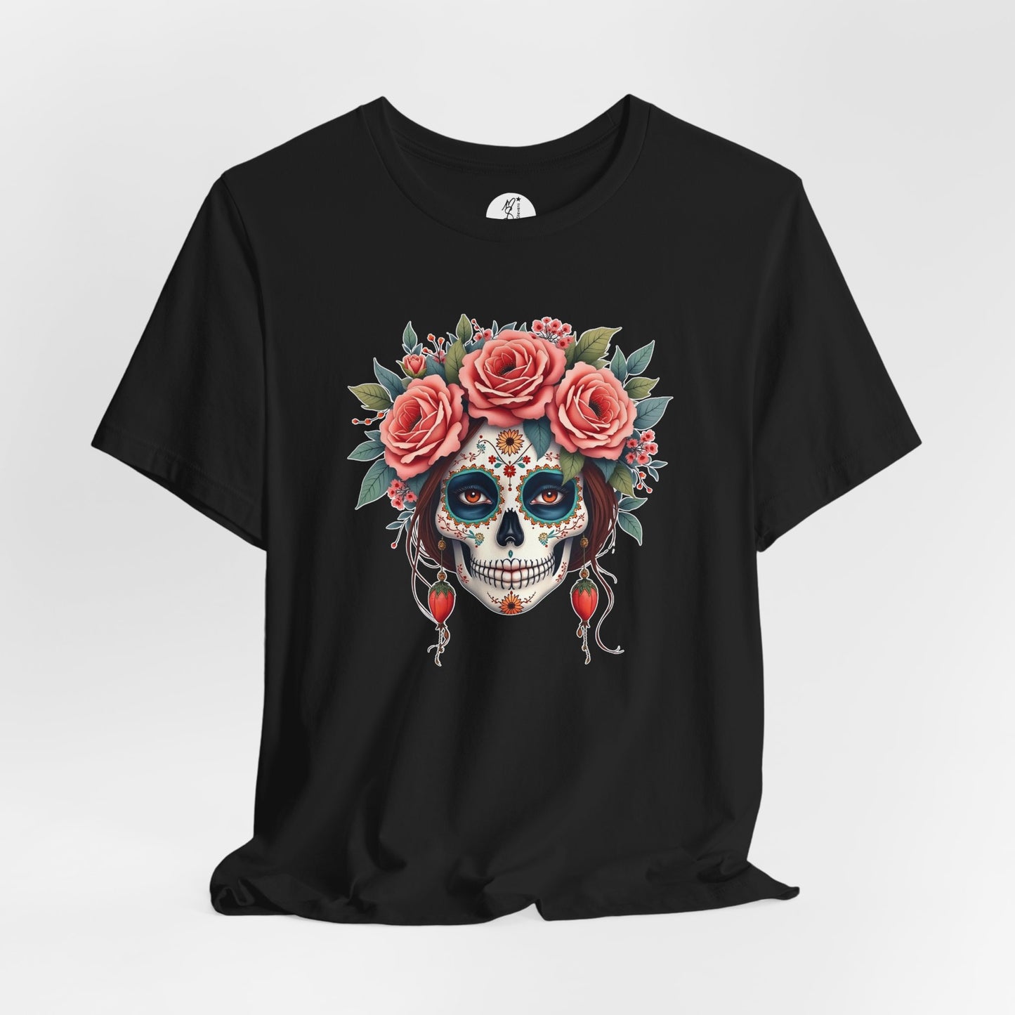Rosalinda · Floral Sugar Skull Bella Canvas Tee · Dia de los Muertos Unisex T-Shirt
