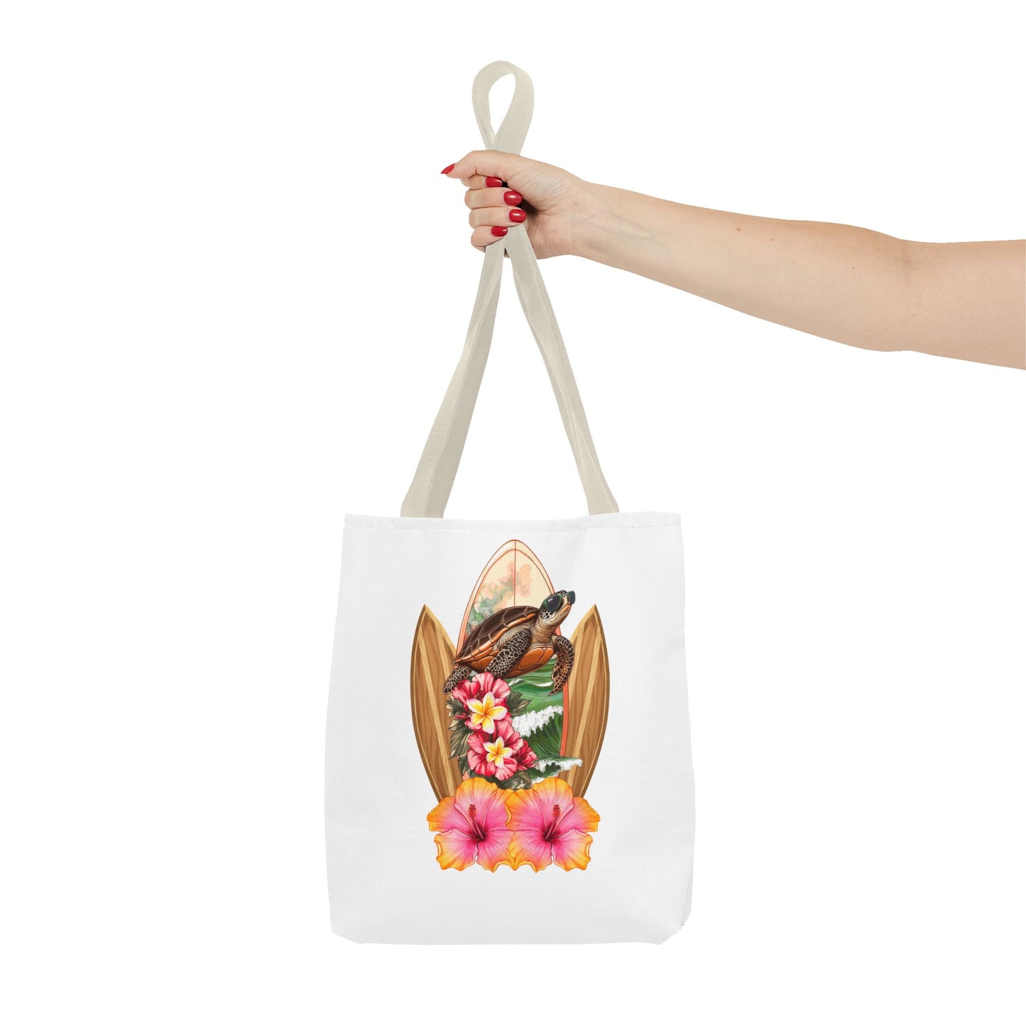 Tote Bag with Tropical Surf Design