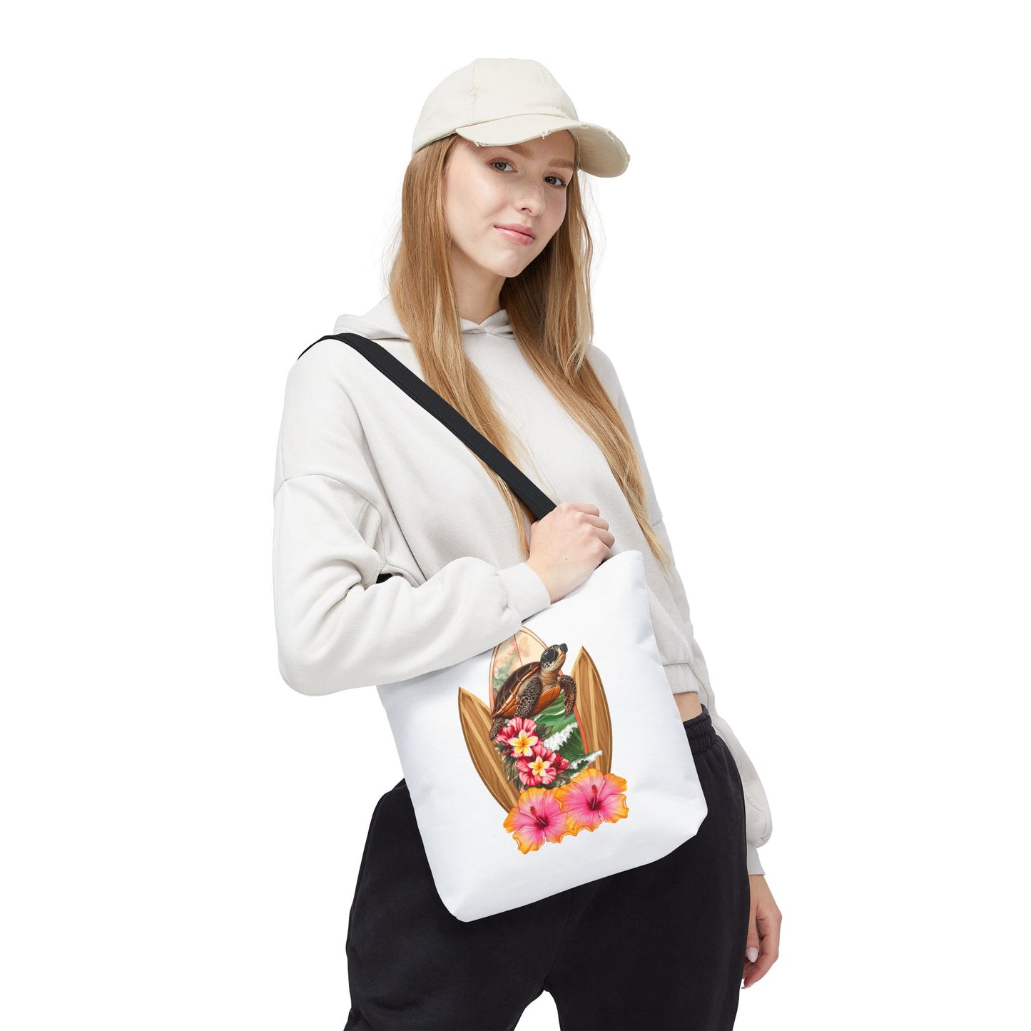 Tote Bag with Tropical Surf Design