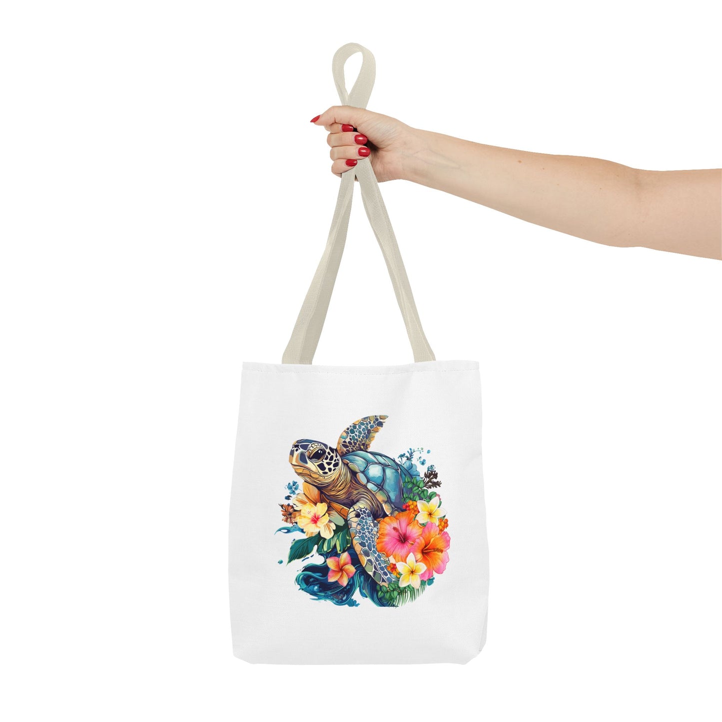 Colorful Floral Turtle Tote Bag
