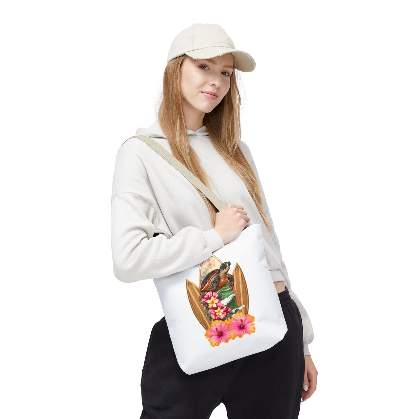 Tote Bag with Tropical Surf Design