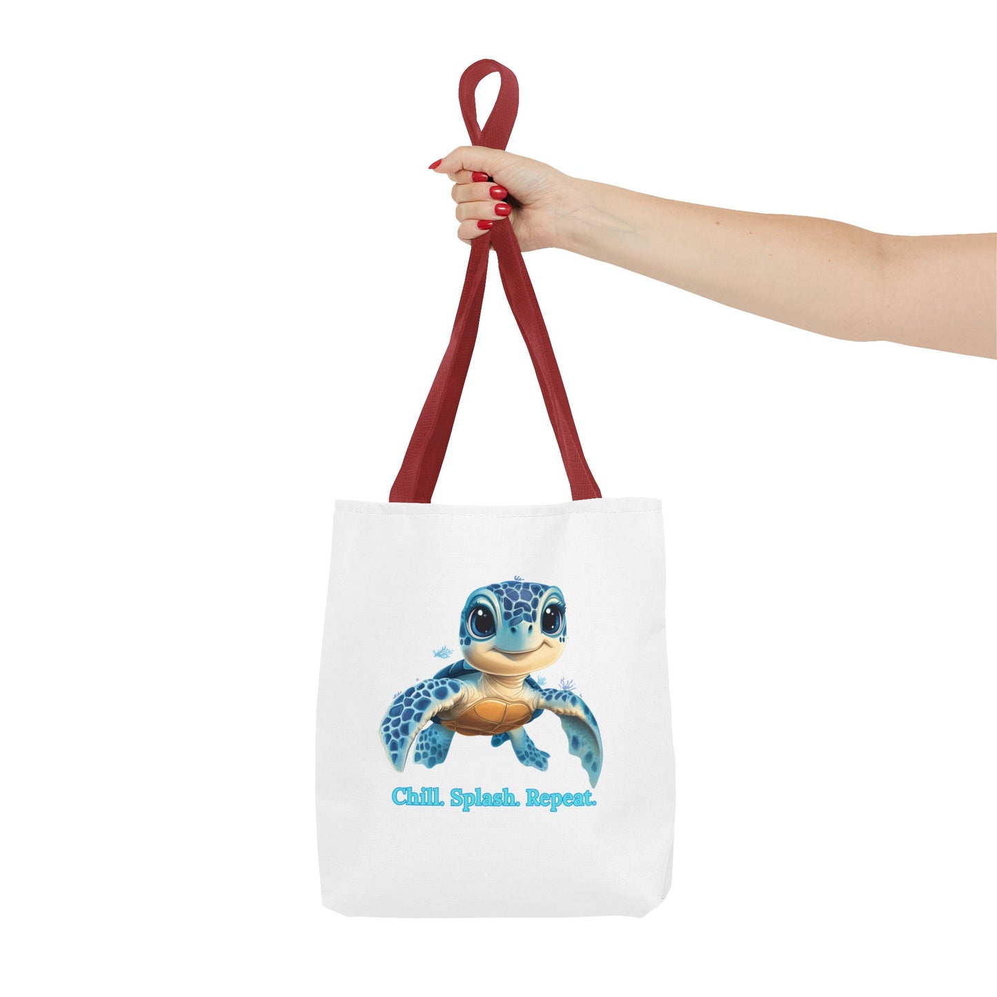 Cute Sea Turtle Tote Bag, Chill Splash Repeat