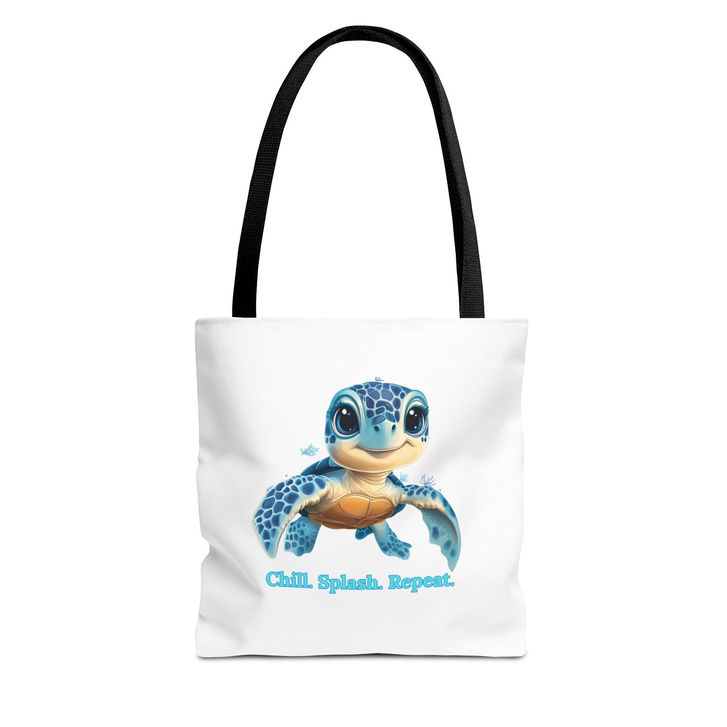 Cute Sea Turtle Tote Bag, Chill Splash Repeat