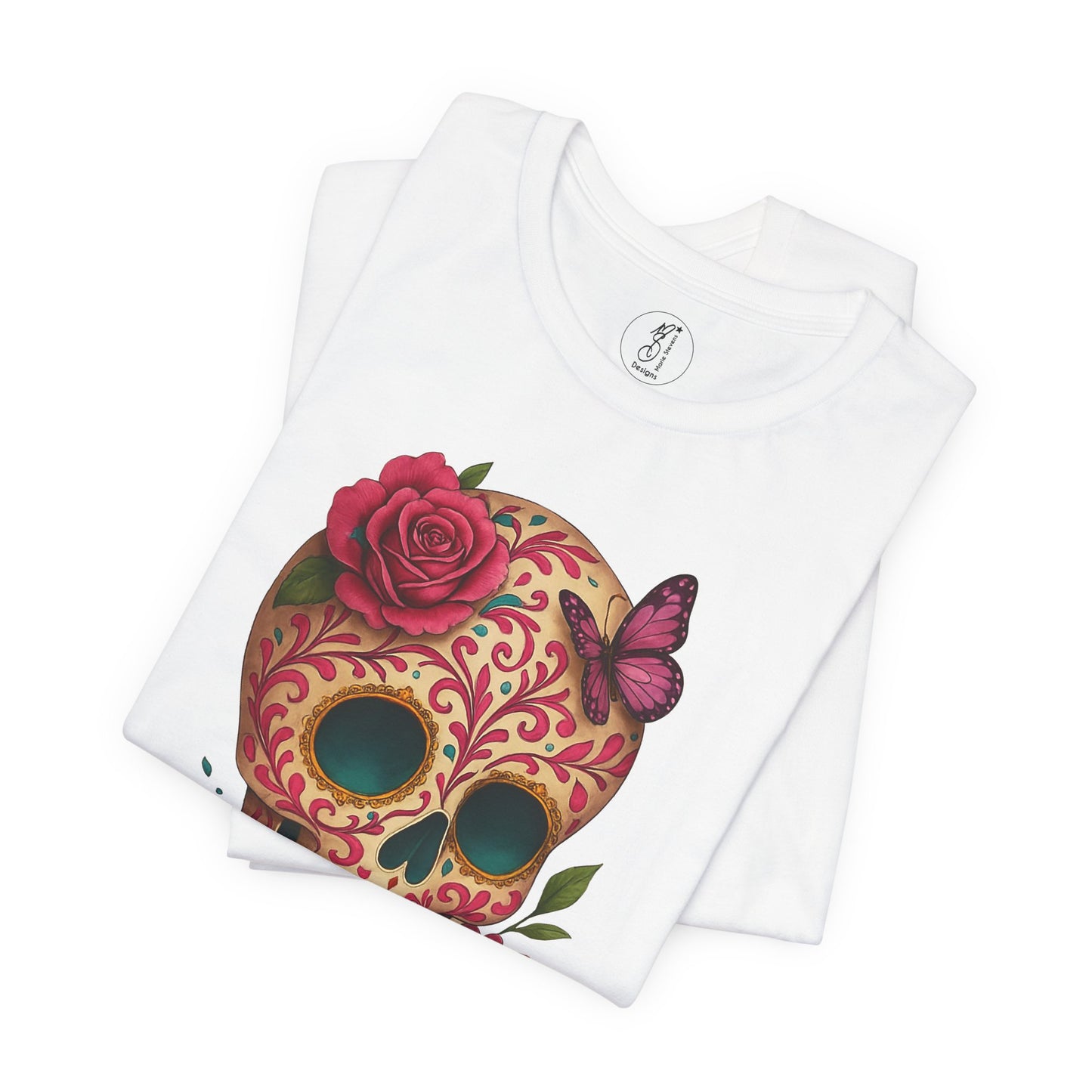 Valentina · Floral Butterfly Sugar Skull Tee · Dia de los Muertos Unisex Shirt