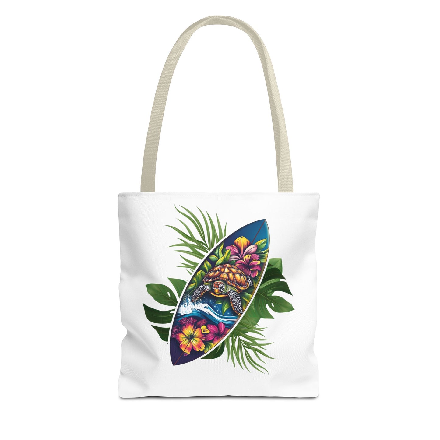 Tropical Surf Turtle Tote Bag