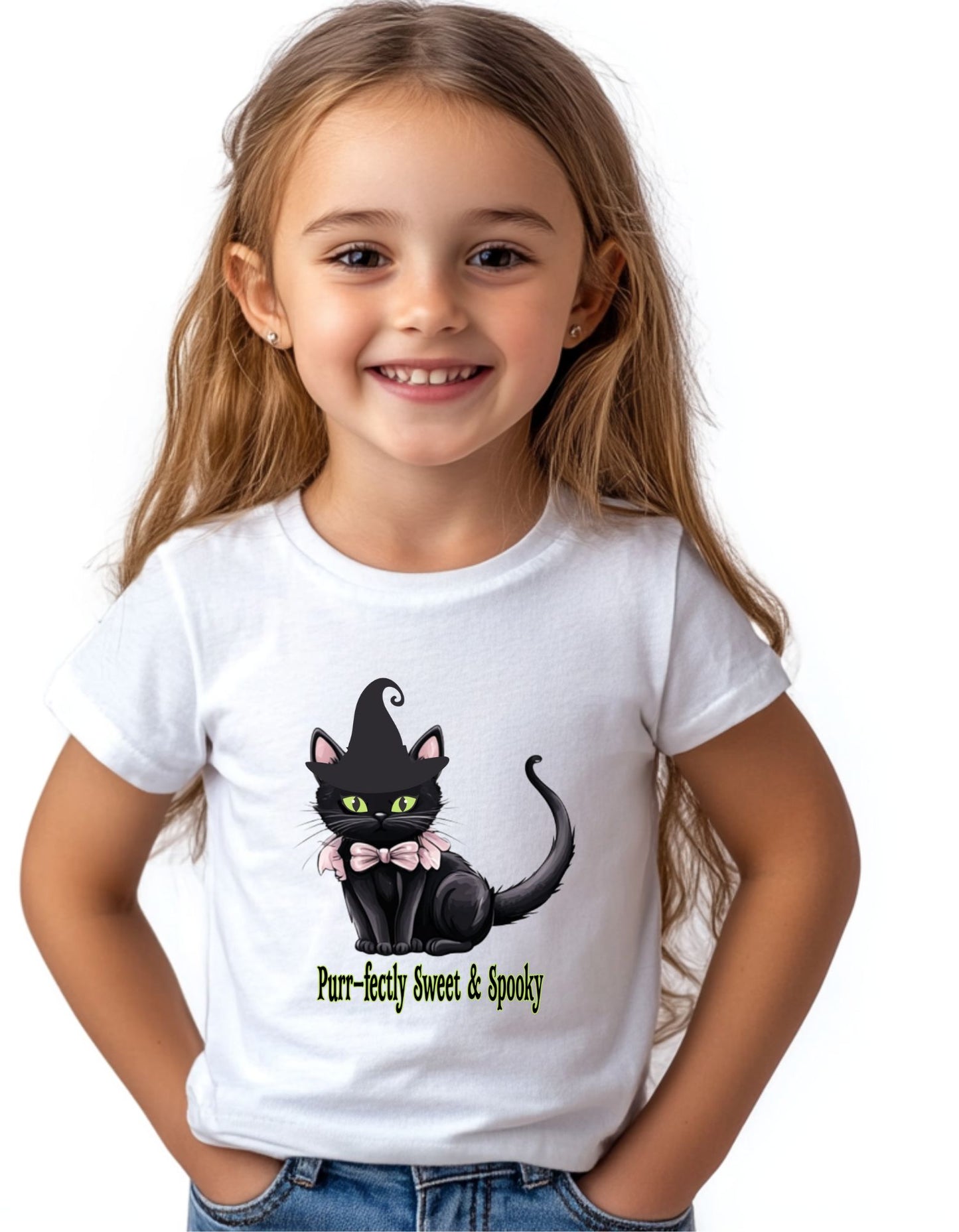 Purr-fectly Sweet & Spooky Cat Youth Tee