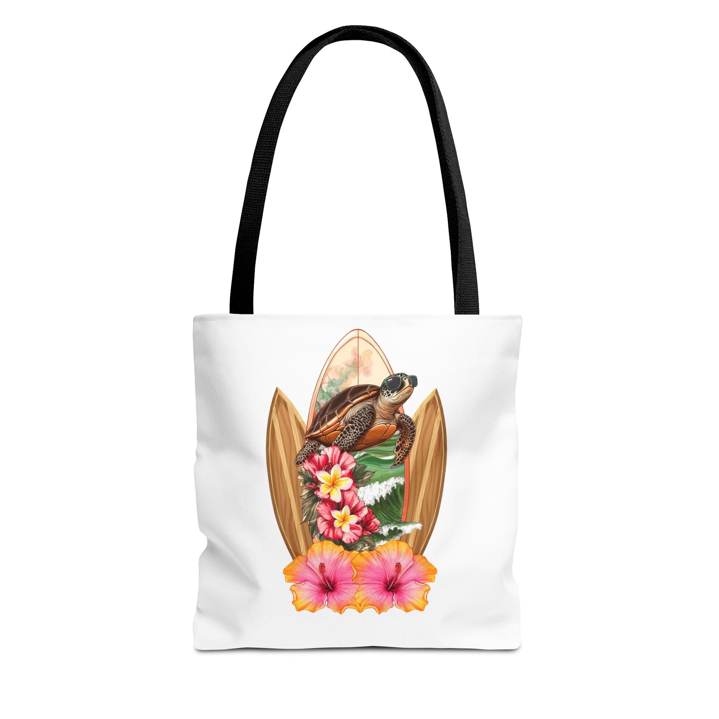 Tote Bag with Tropical Surf Design
