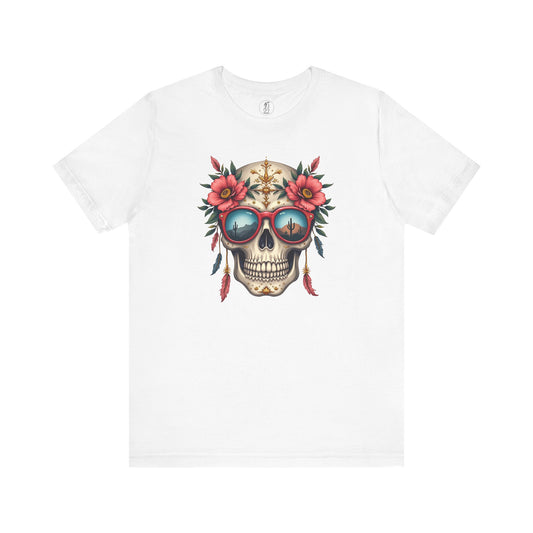 Santiago · Desert Wanderer Sugar Skull Tee · Dia de los Muertos Unisex Tee