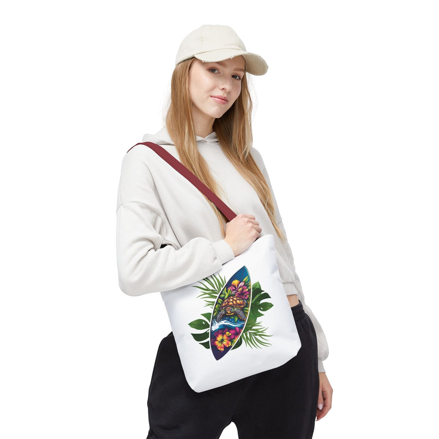 Tropical Surf Turtle Tote Bag