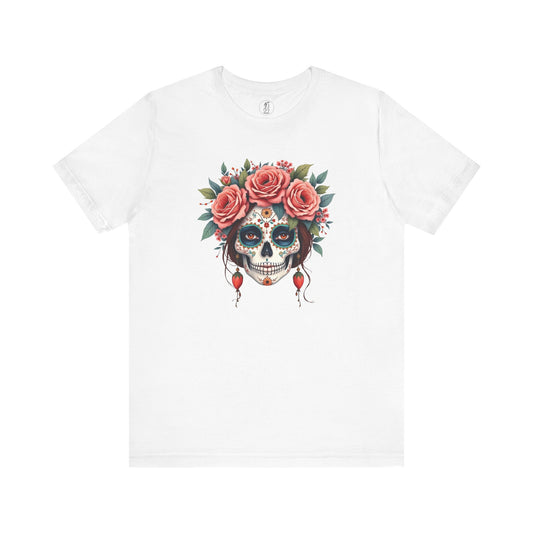 Rosalinda · Floral Sugar Skull Bella Canvas Tee · Dia de los Muertos Unisex T-Shirt