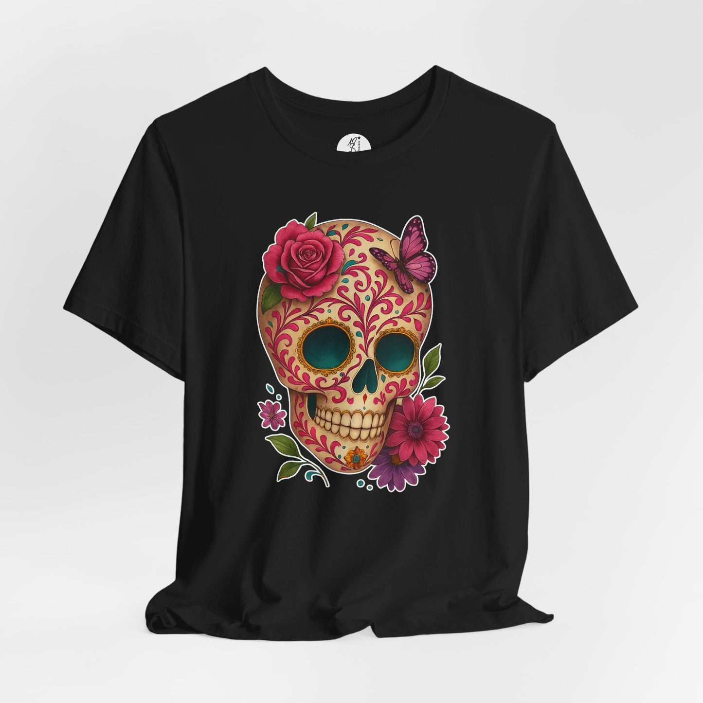 Valentina · Floral Butterfly Sugar Skull Tee · Dia de los Muertos Unisex Shirt