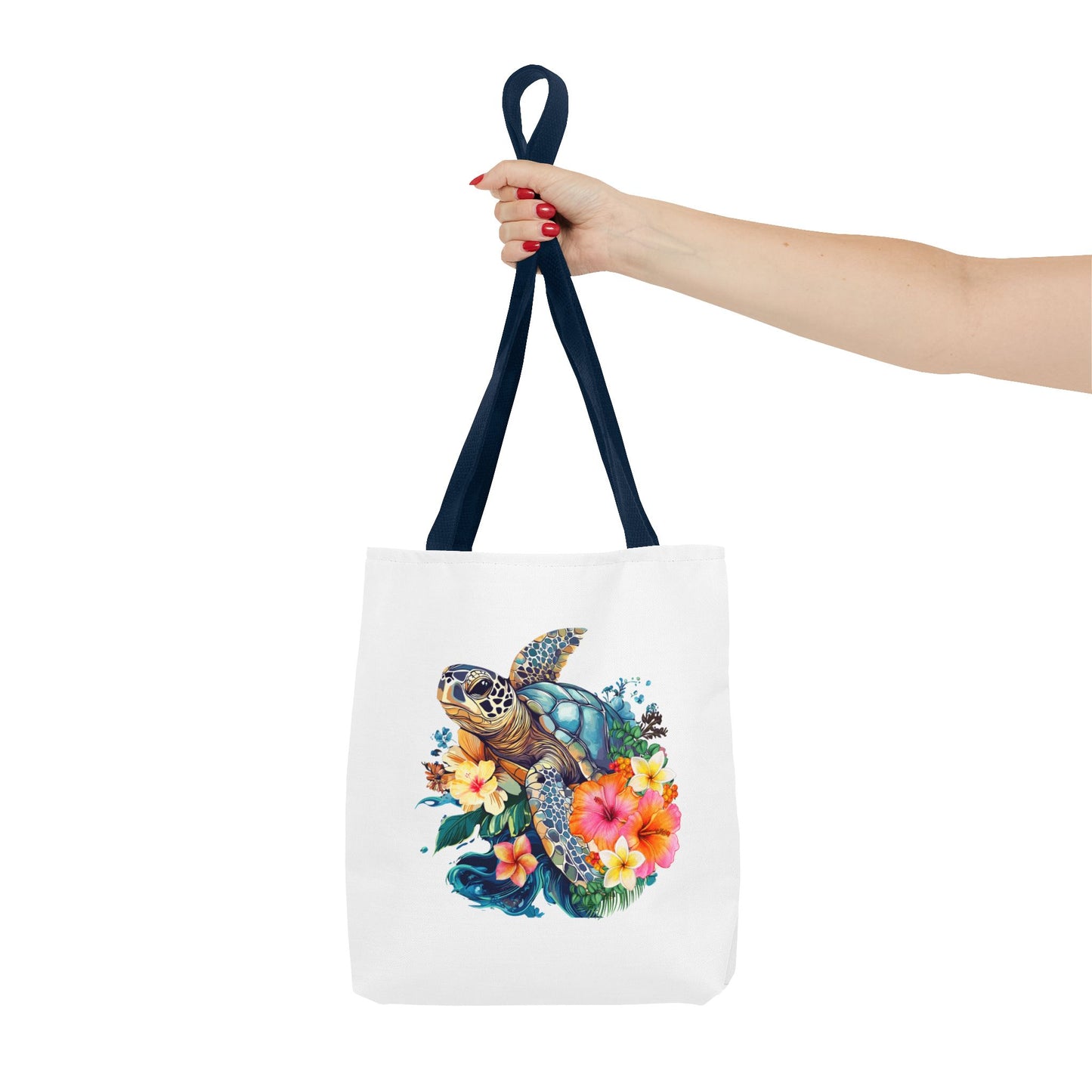 Colorful Floral Turtle Tote Bag