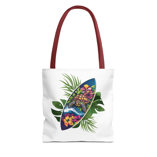 Tropical Surf Turtle Tote Bag