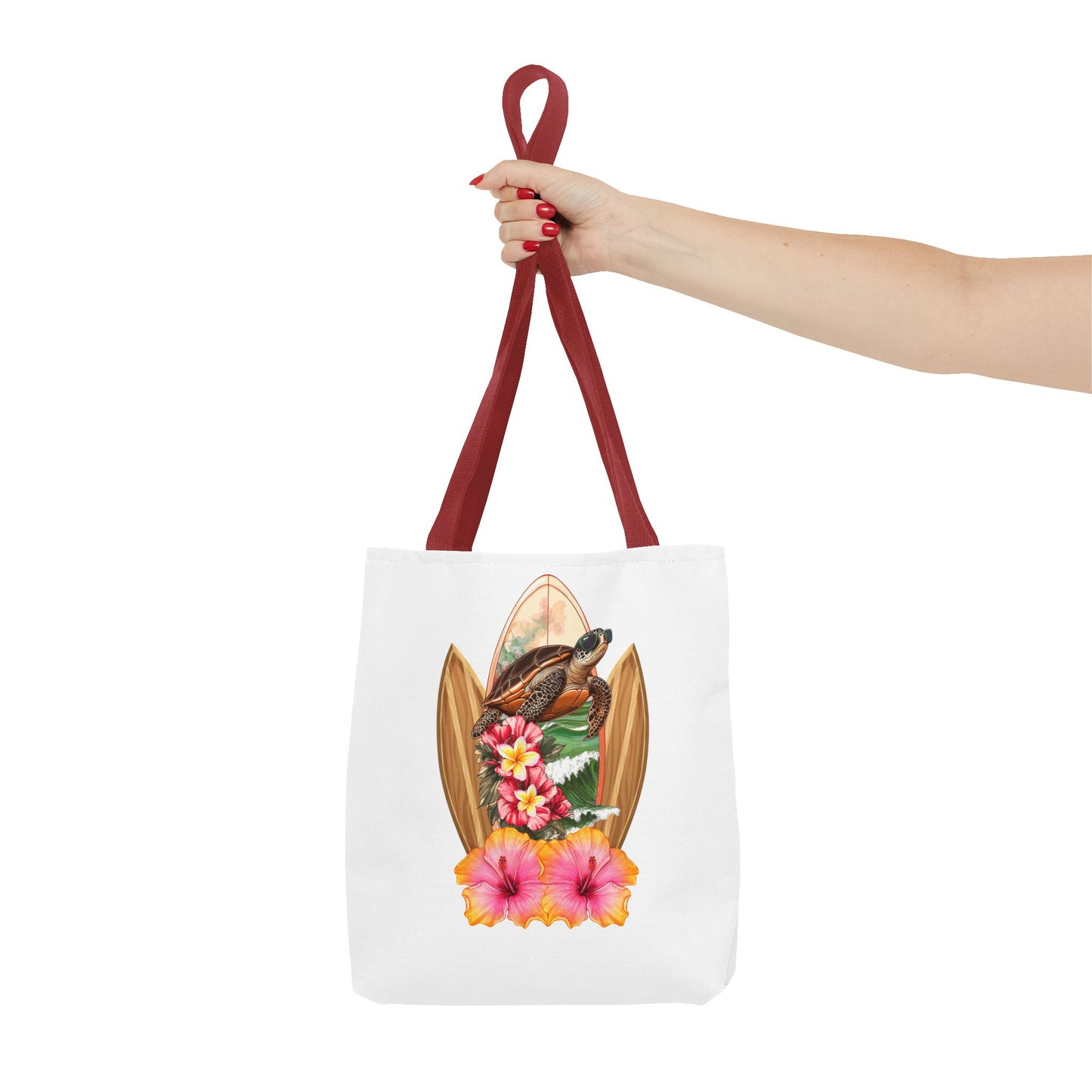 Tote Bag with Tropical Surf Design