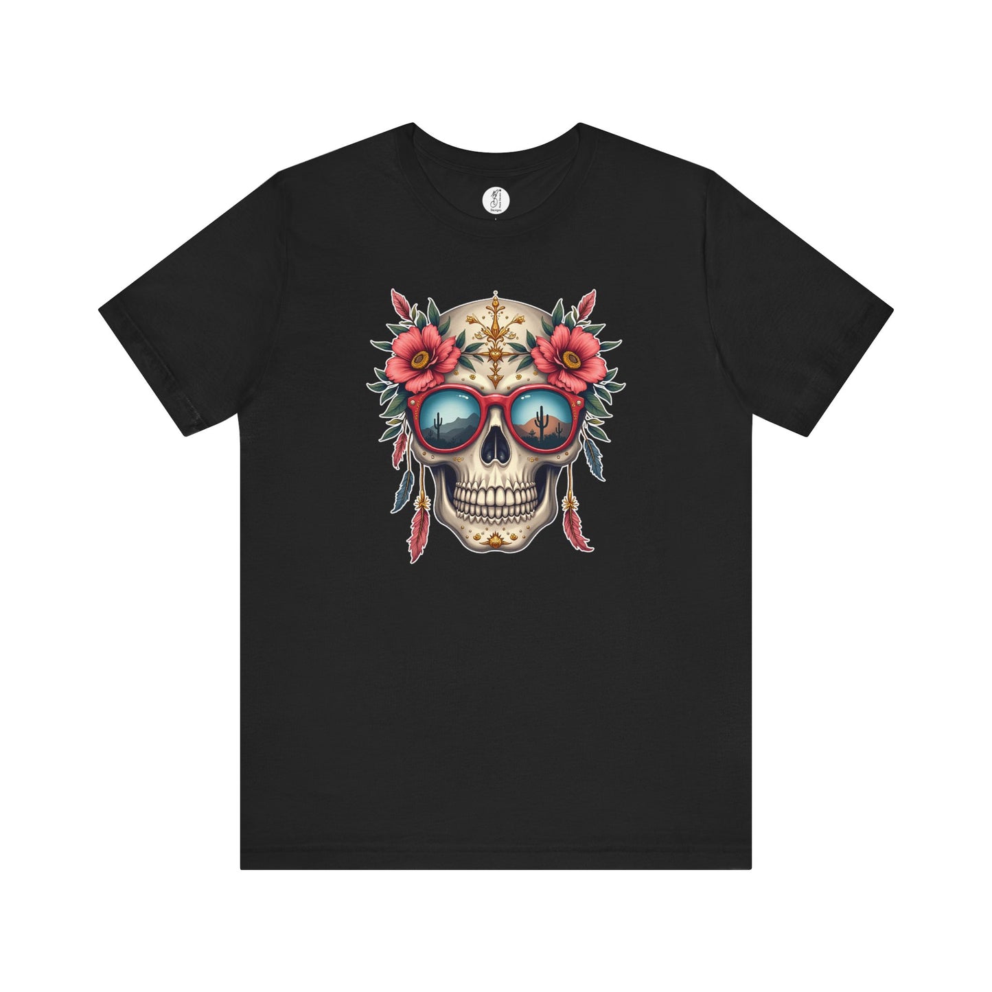 Santiago · Desert Wanderer Sugar Skull Tee · Dia de los Muertos Unisex Tee