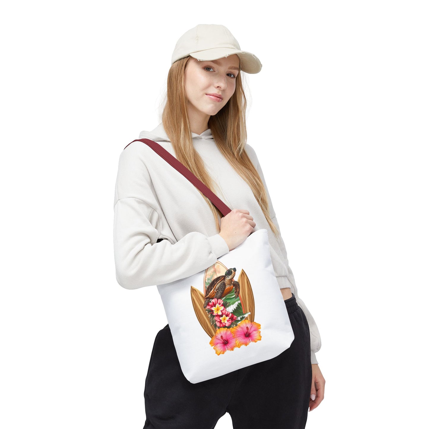 Tote Bag with Tropical Surf Design