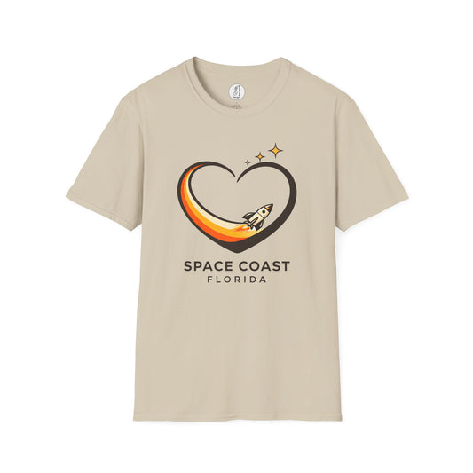 Space Coast Florida Rocket Heart T-Shirt