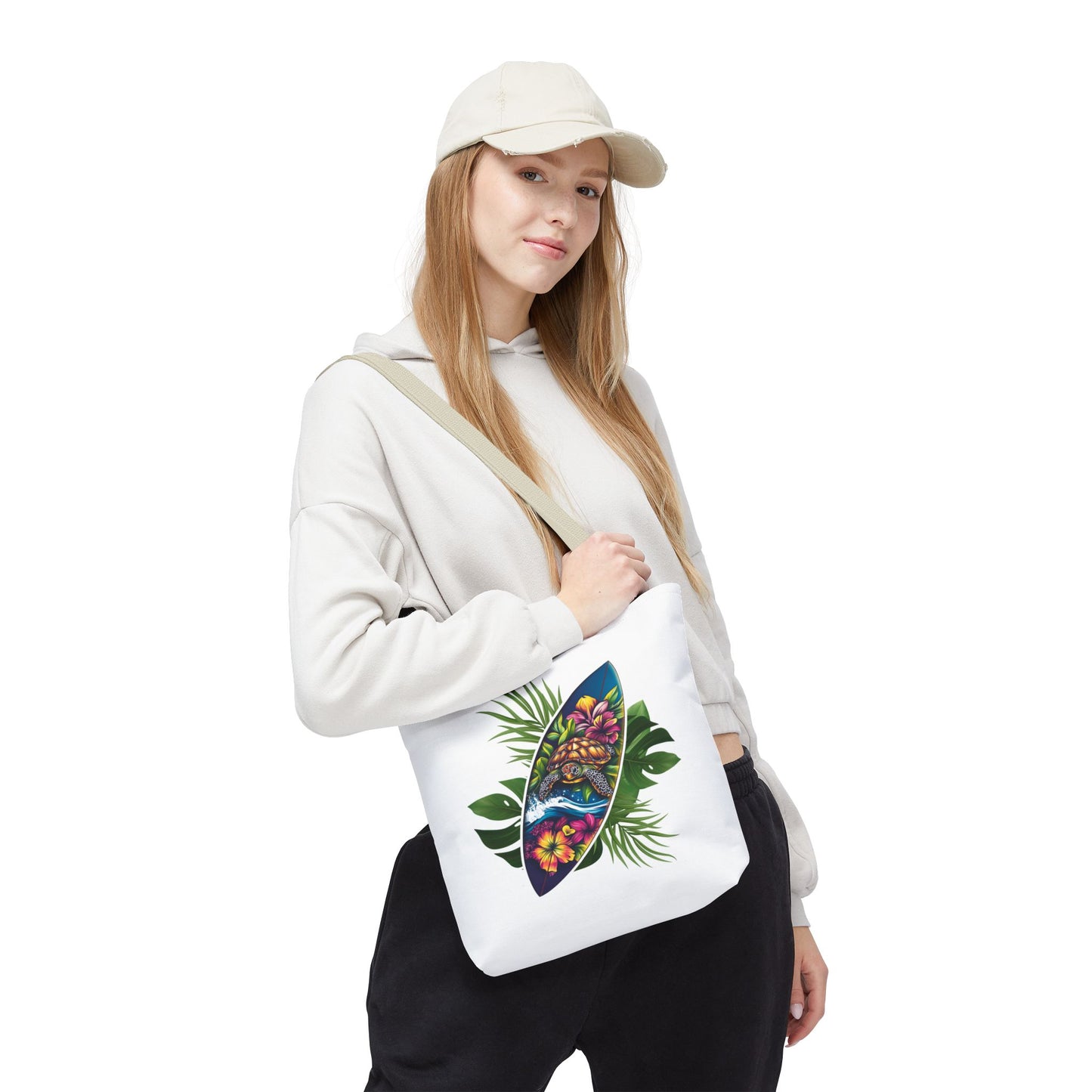 Tropical Surf Turtle Tote Bag
