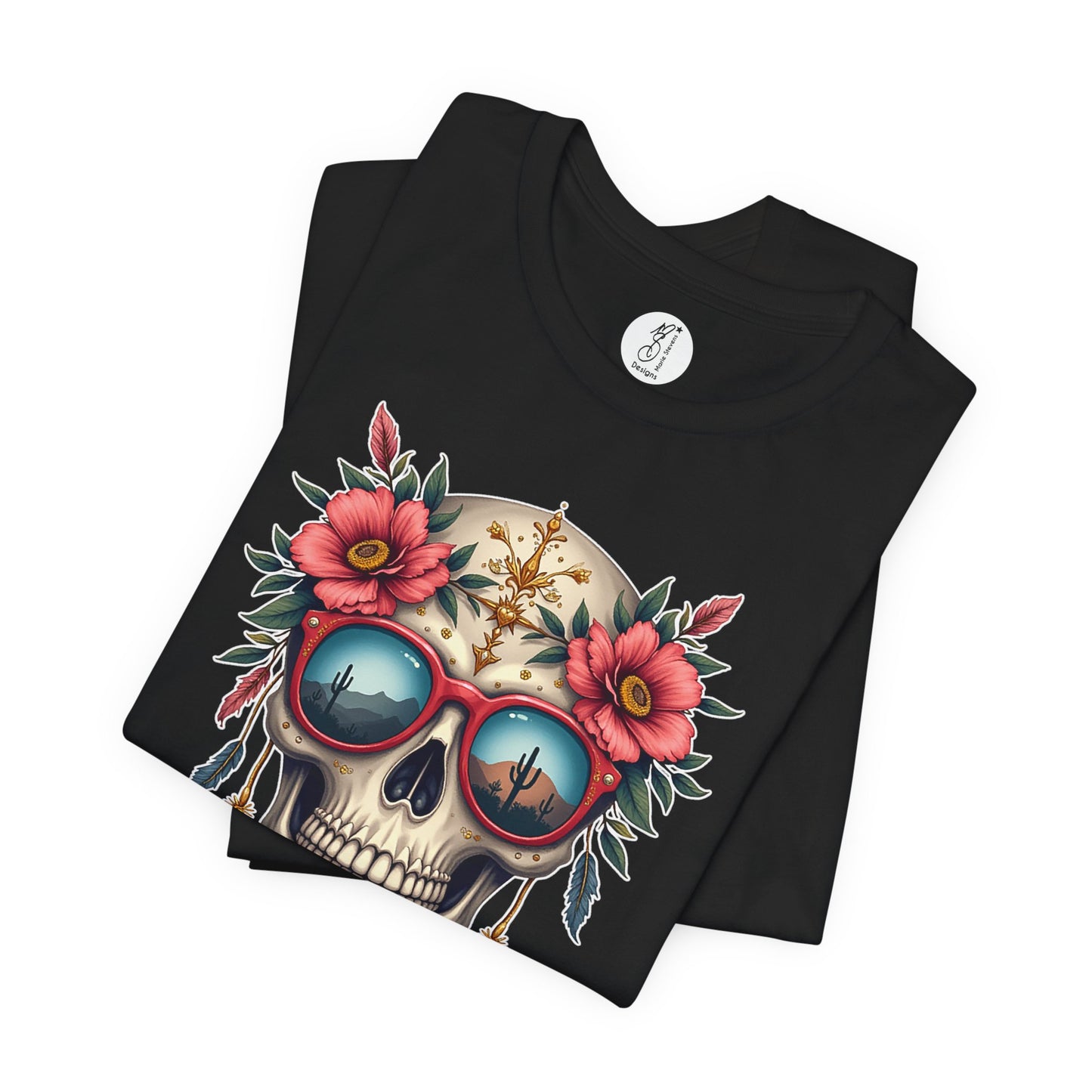 Santiago · Desert Wanderer Sugar Skull Tee · Dia de los Muertos Unisex Tee