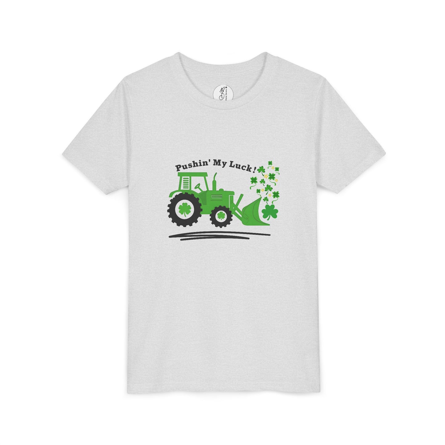 Kids Tractor 'Pushin' My Luck' Tee - Fun Farm-Themed Short Sleeve Shirt