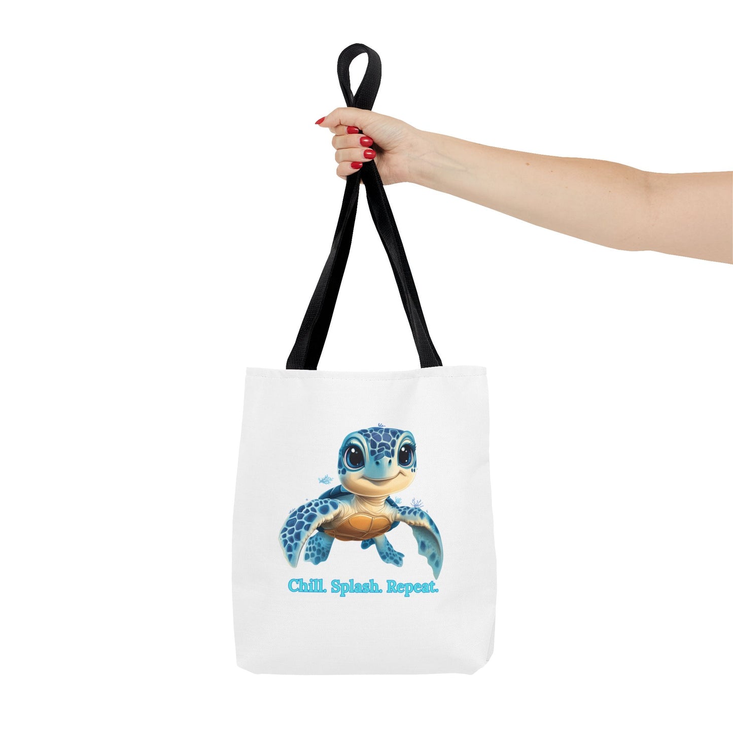 Cute Sea Turtle Tote Bag, Chill Splash Repeat