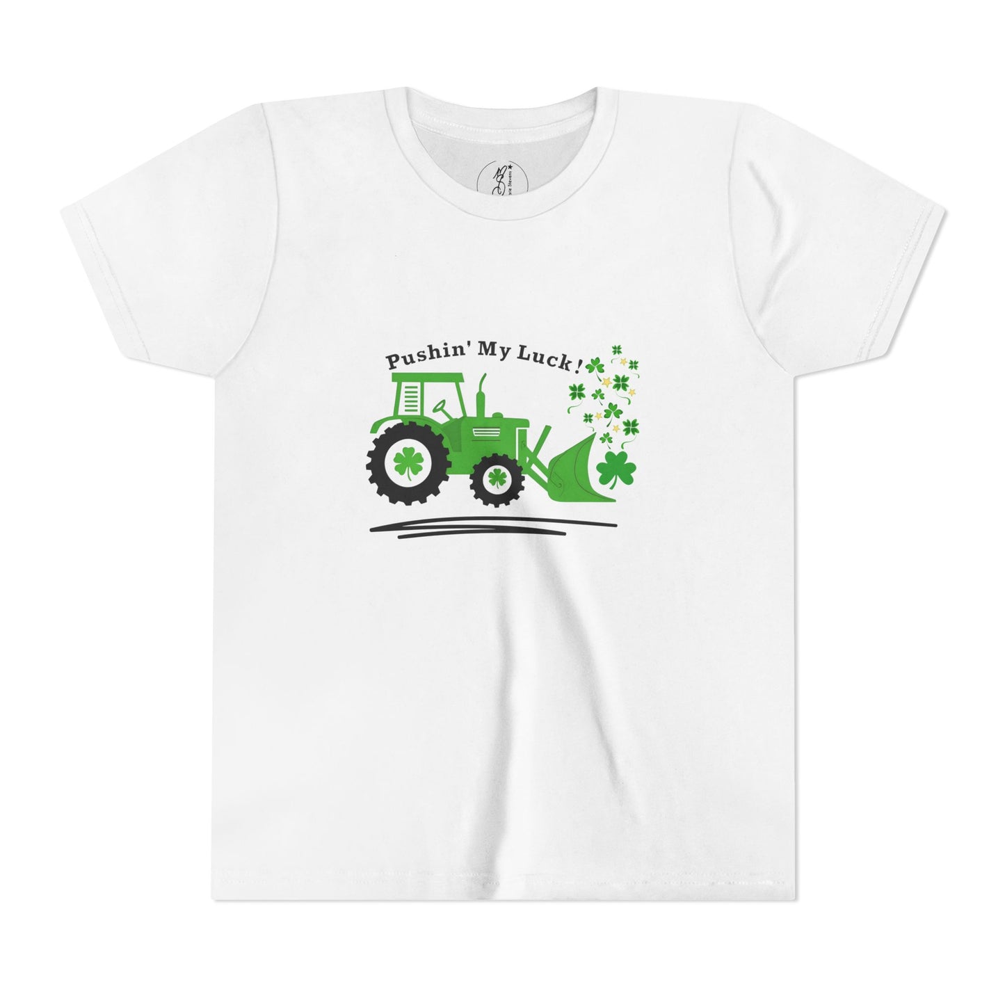 Kids Tractor 'Pushin' My Luck' Tee - Fun Farm-Themed Short Sleeve Shirt