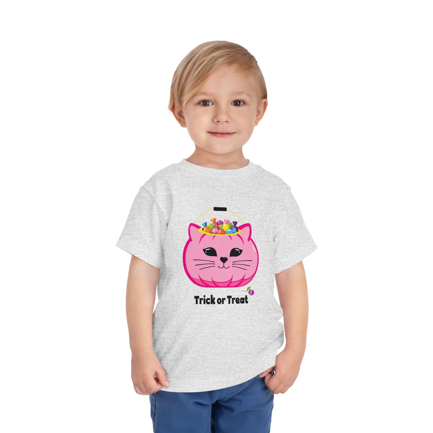 Trick or Treat Kitty Cat Pail Toddler Tee