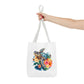 Colorful Floral Turtle Tote Bag