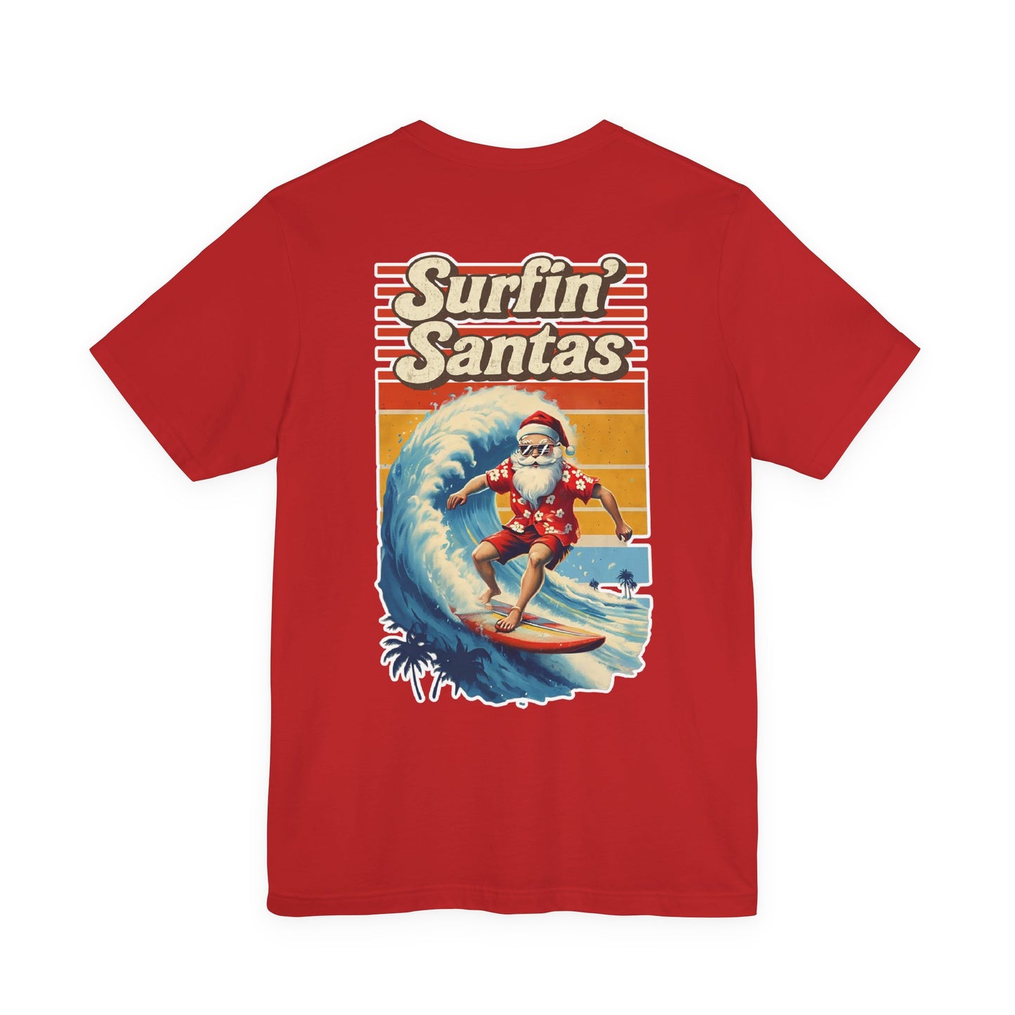 Surfin’ Santa – Retro Coastal Christmas Tee