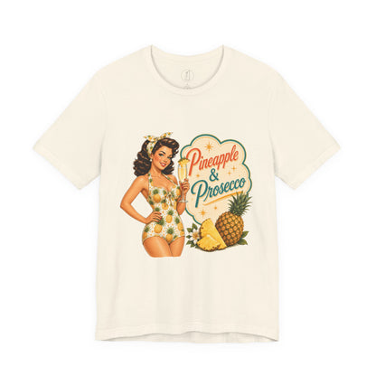 Retro Pin Up Pineapple & Prosecco  Unisex Tee