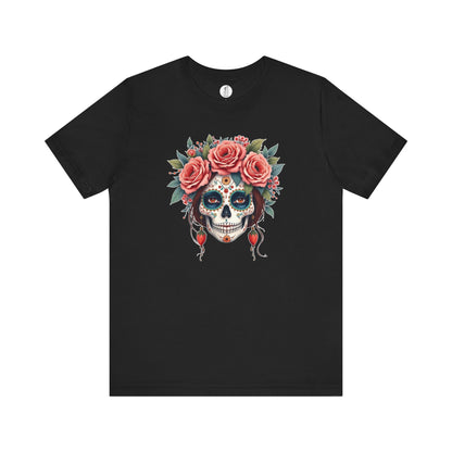 Rosalinda · Floral Sugar Skull Bella Canvas Tee · Dia de los Muertos Unisex T-Shirt